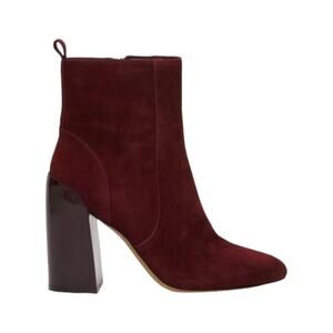 Vince Camuto Enverna Suede Block Heel Bootie Burgundy Size 8 NWT $159 MSRP